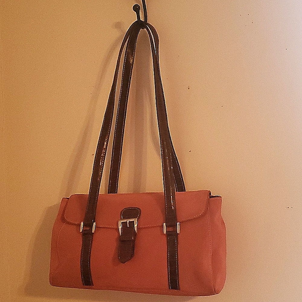 Tignanello, terra cotta suede, shoulder bag